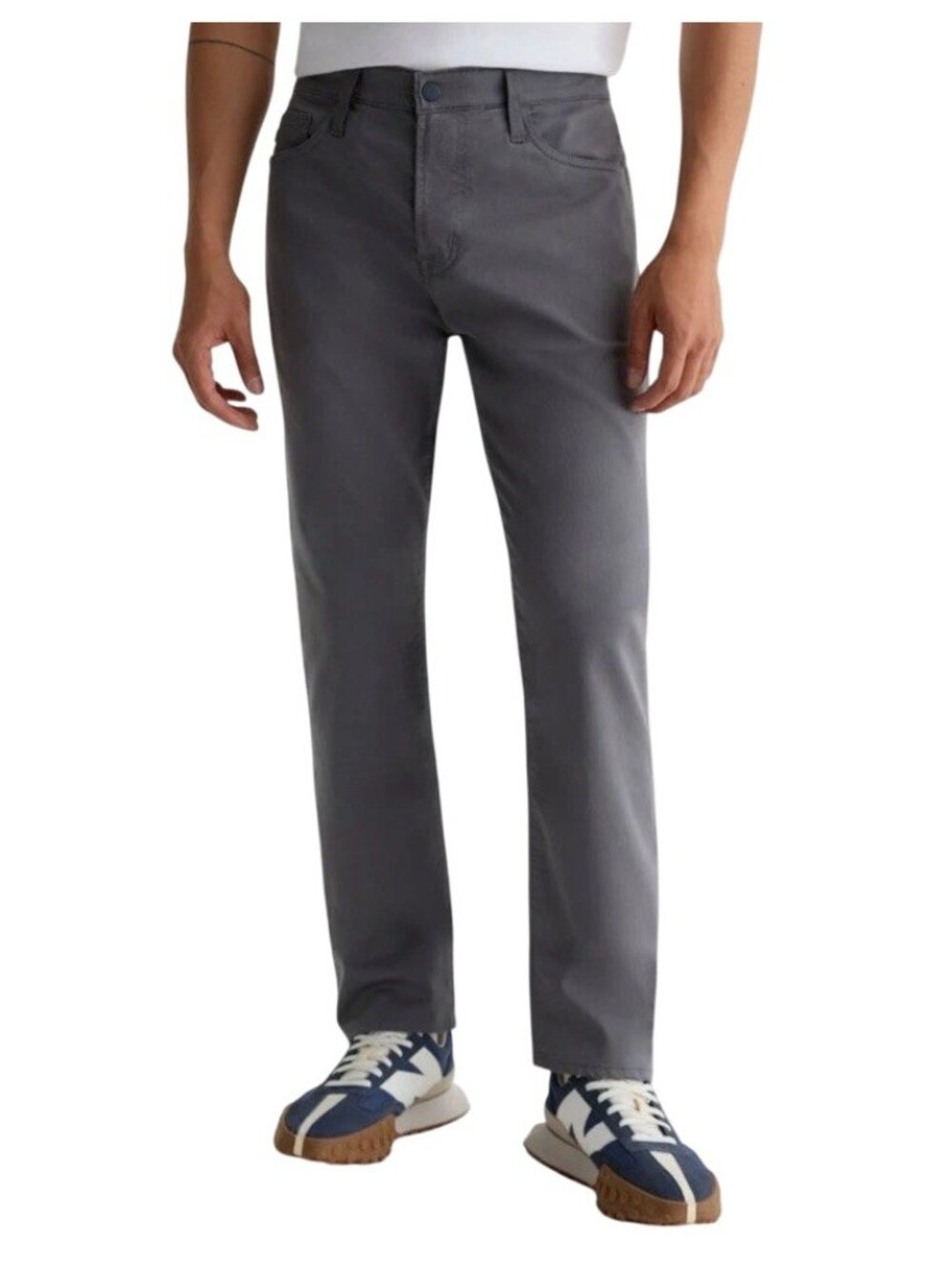 AG Adriano Goldschmied Mens 33x34 Everett Slim Straight Gray Stretch Performance